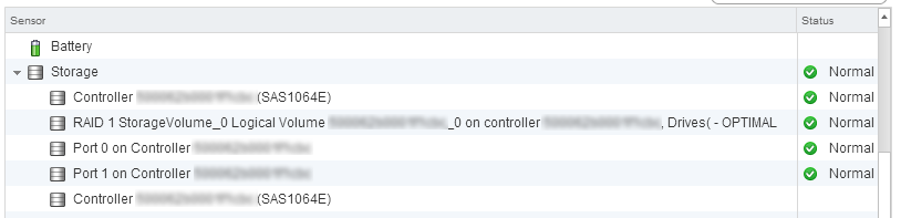 Sondes matérielles indiquant l’état du RAID