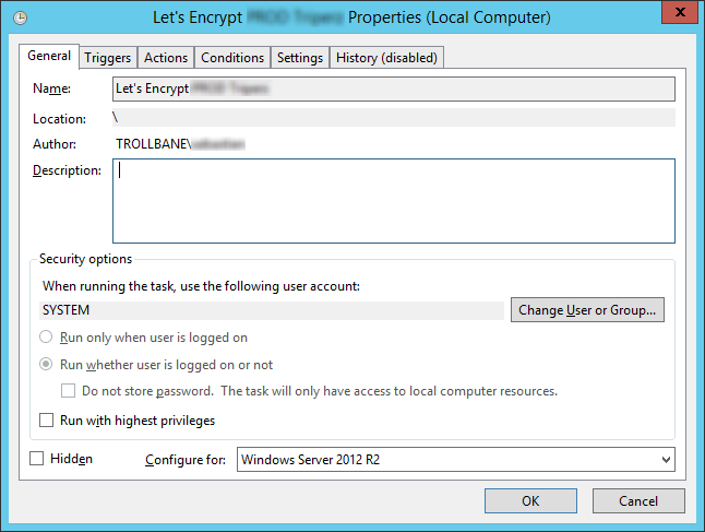 Création d’une tâche planifiée exécutée par SYSTEM